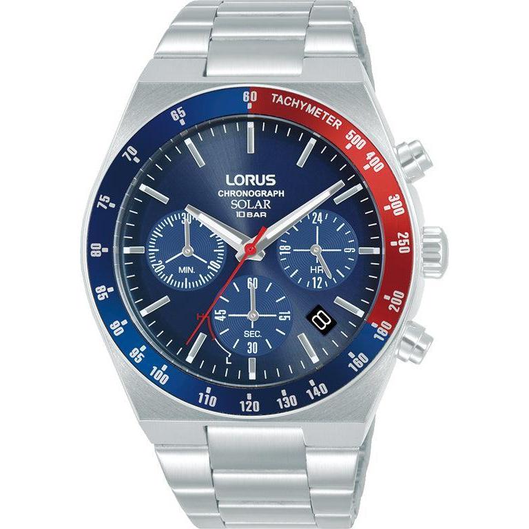 Lorus Blue Dial Chronograph Stainless Steel Men's Watch | RZ521AX9