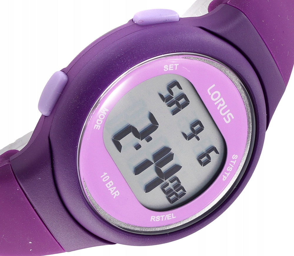 Lorus Purple Digital Dial Purple Strap Unisex Watch | R2339QX9