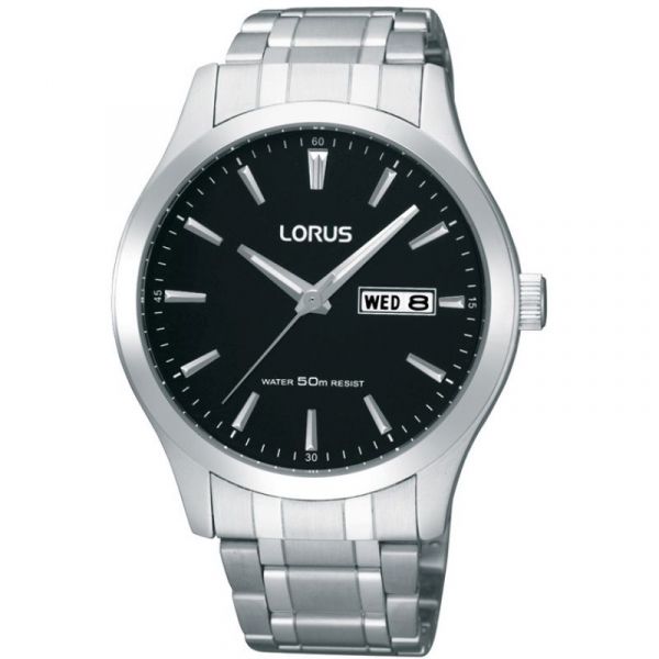 Lorus Stainless Steel black Dial Men's Watch | RX23DNX9