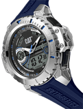 CAT Anadigit Grey Anadigi Dial Blue Numbers Blue Strap Men's Watch | MA.145.26.136