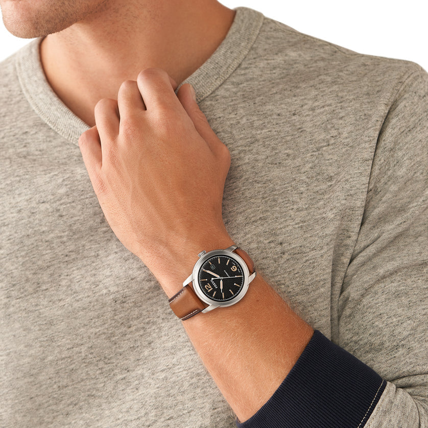 Fossil The Minimalist Three-Hand Brown Leather Men's Watch | FS6094