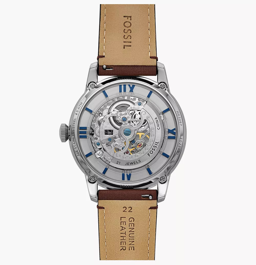 Fossil Townsman Automatic Brown Leather Watch | ME3267