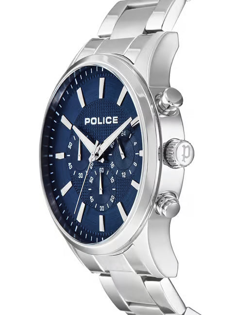 Police Berkely Multifunction Blue & Black Dial Stainless Steel Men's Watch | PL15968JS03M