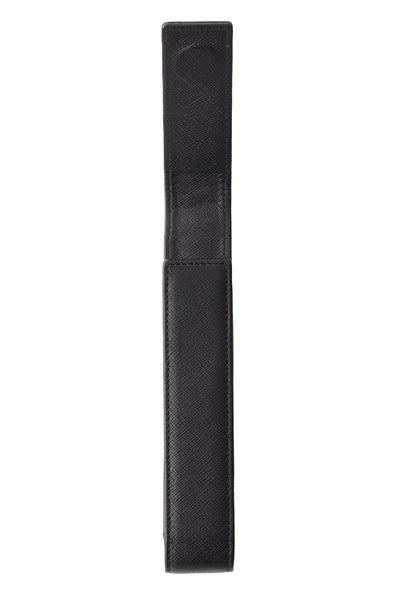 Classic Black Leather Magnetic Single Pen Case