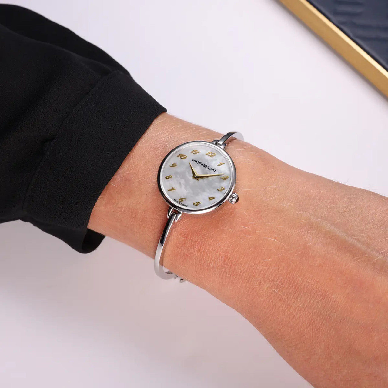 Herbelin Fil Mother of Pearl Dial Gold Indices Stainless Steel Women’s Watch | 17206B29T