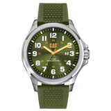 CAT Operator Green Dial Calendar Rubber Strap Men’s Watch | PU.141.23.317