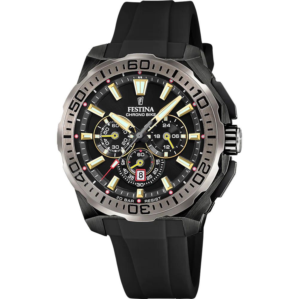 Festina Chrono Bike Quartz Chronograph Black Rubber Men's Watch | F20726/3