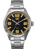 CAT H-Dial Black Lumi Calendar Yellow Batons Stainless Steel Men's Watch | QA.141.11.137