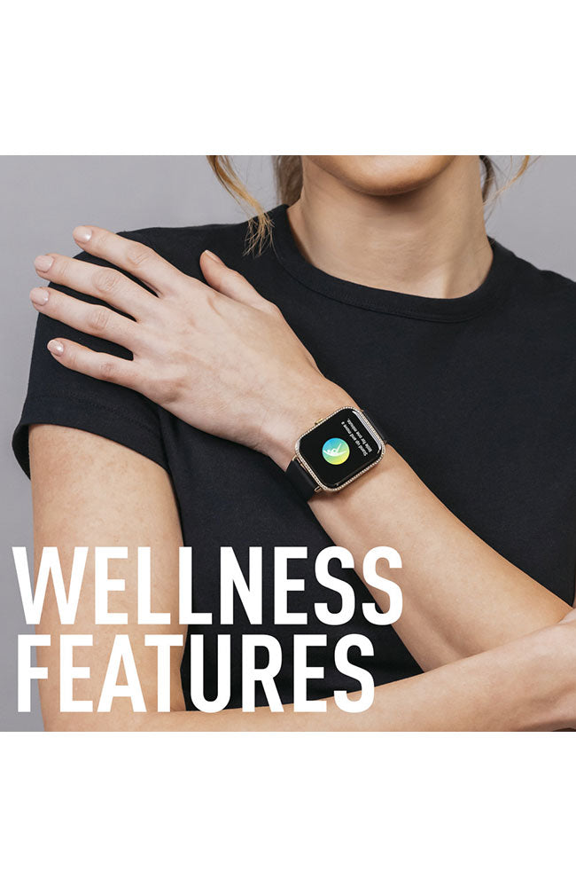 Reflex Active Series 23 Gold Case Stone Case & Black Silicone Strap Women's Smartwatch | RA23-2194