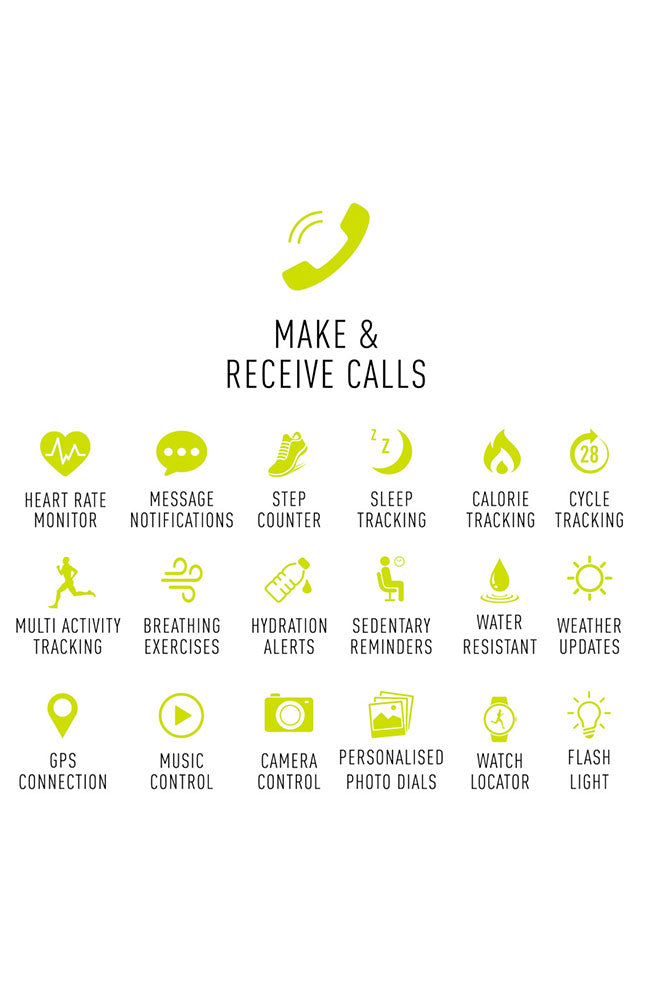 Reflex Active Series 23 Gold Case Stone Case & Black Silicone Strap Women's Smartwatch | RA23-2194