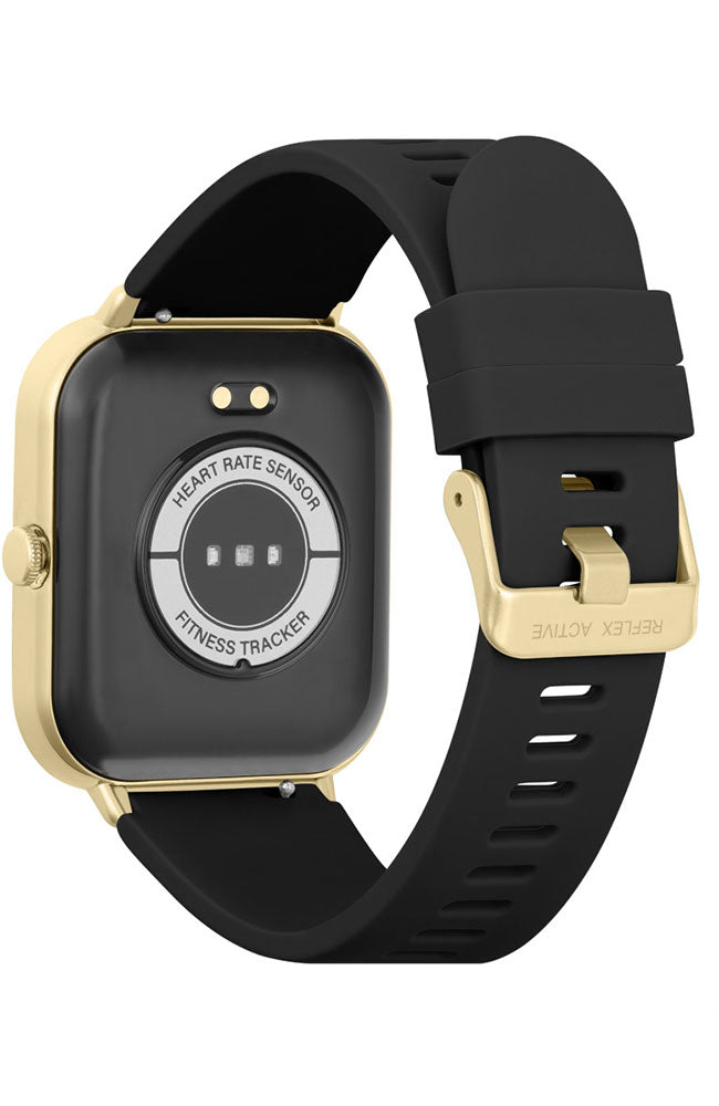 Reflex Active Series 23 Gold Case Stone Case & Black Silicone Strap Women's Smartwatch | RA23-2194