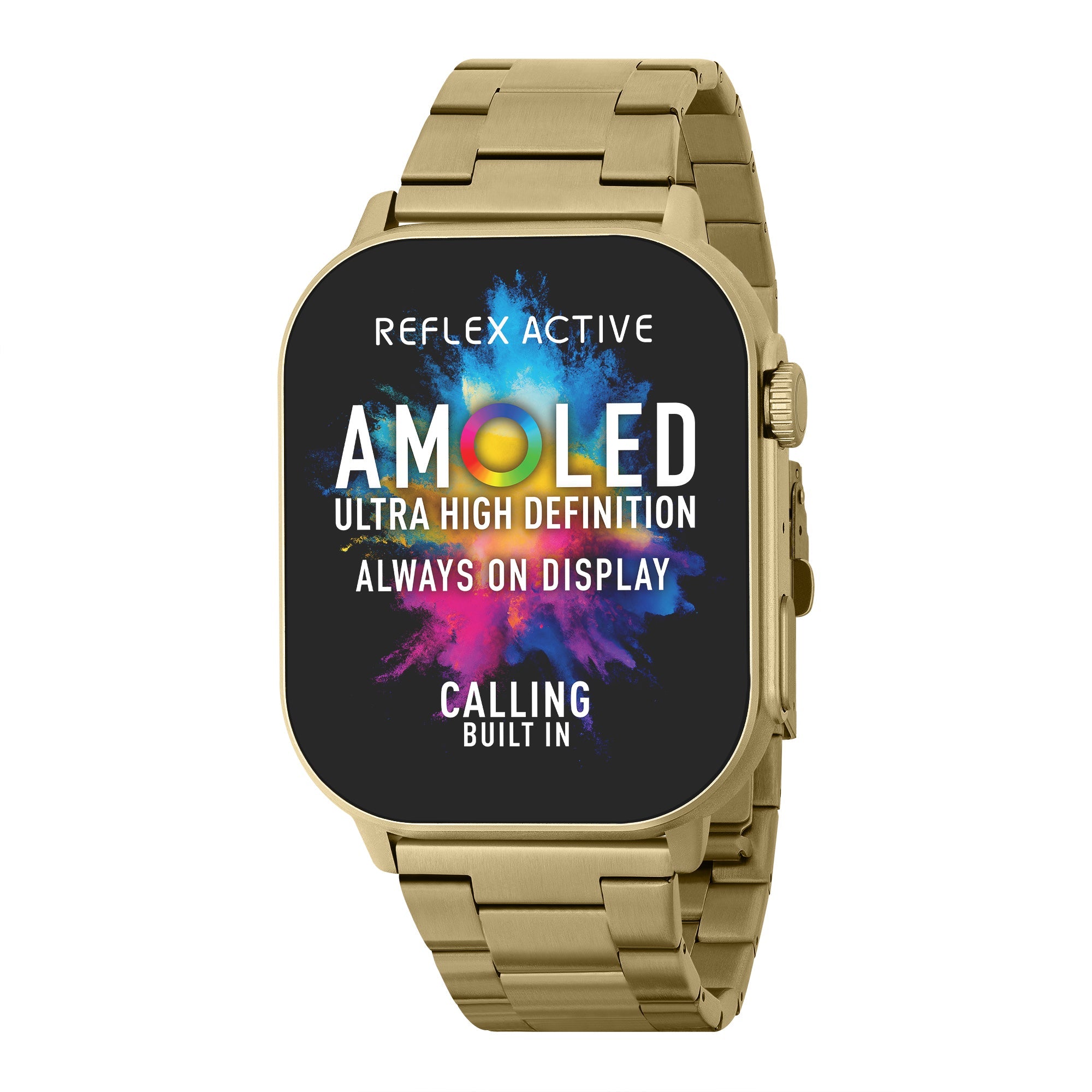 Reflex Active Series 29 Titanium Case & Gold Link Strap AMOLED Men's Smartwatch | RA29-4084