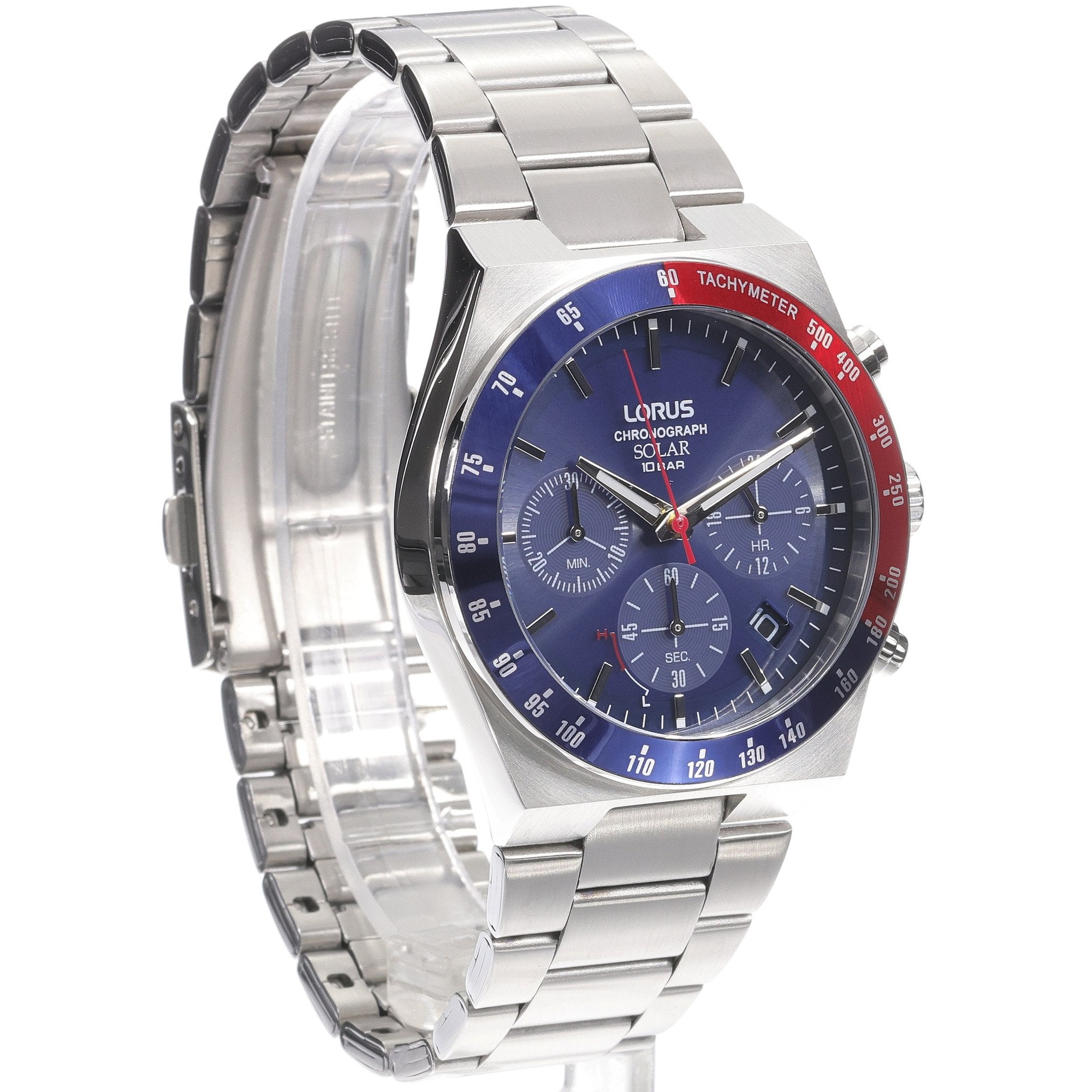 Lorus Blue Dial Chronograph Stainless Steel Men's Watch | RZ521AX9