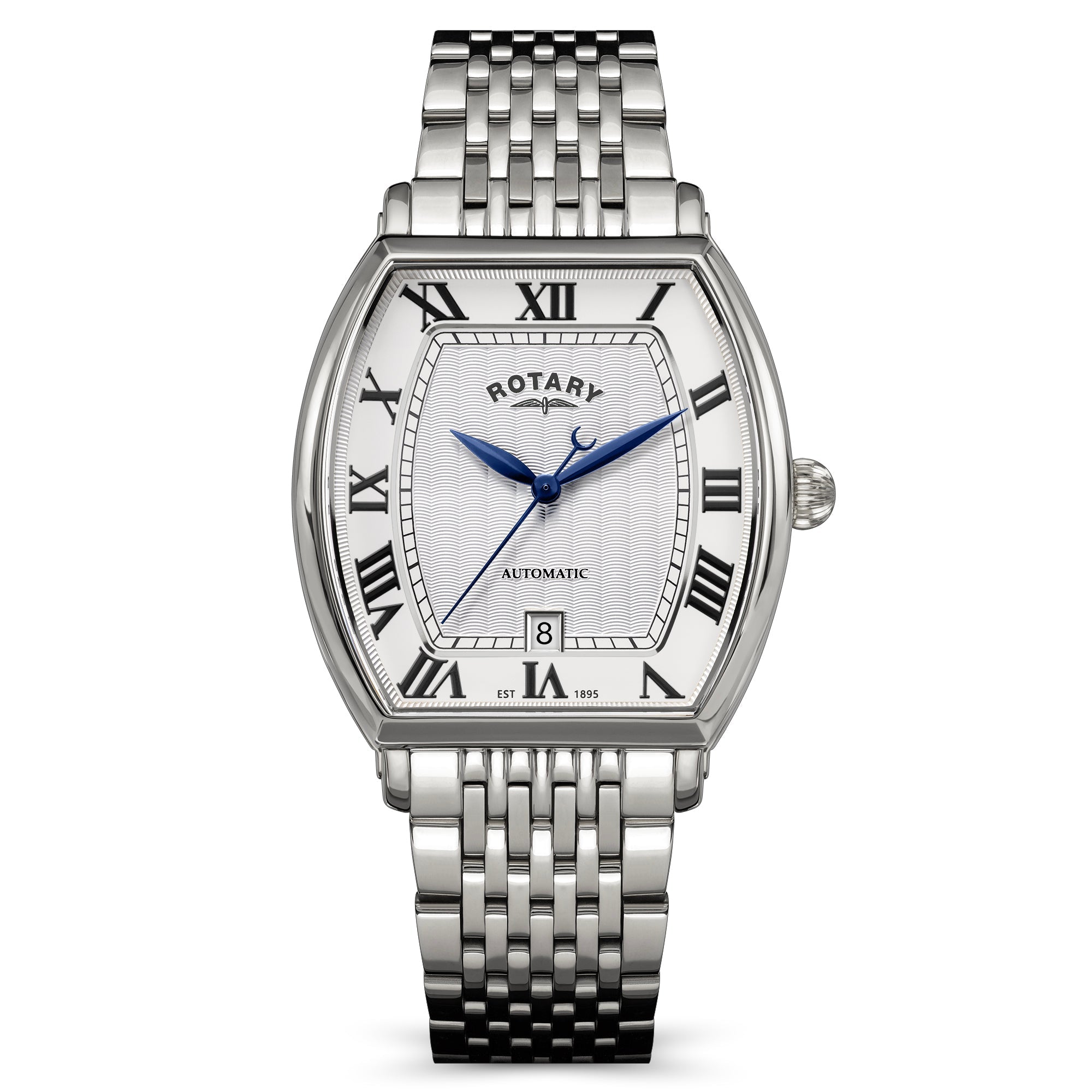 Rotary 1895 White Dial and Steel Bracelet 36mm Men's Watch | RGB10047/01