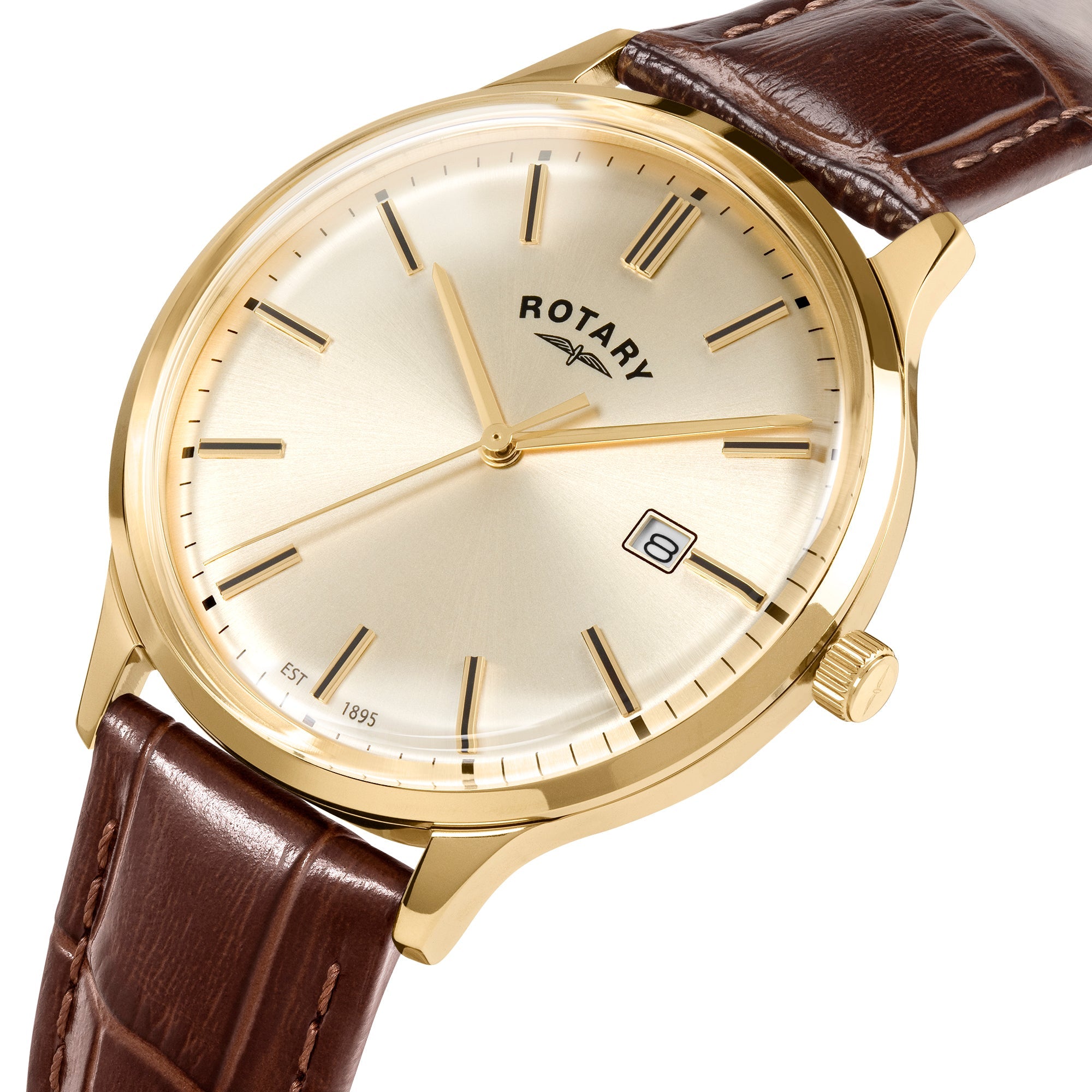 Rotary 1895 Champagne Dial and Brown Leather 36mm Men's Watch | RGS10013/03