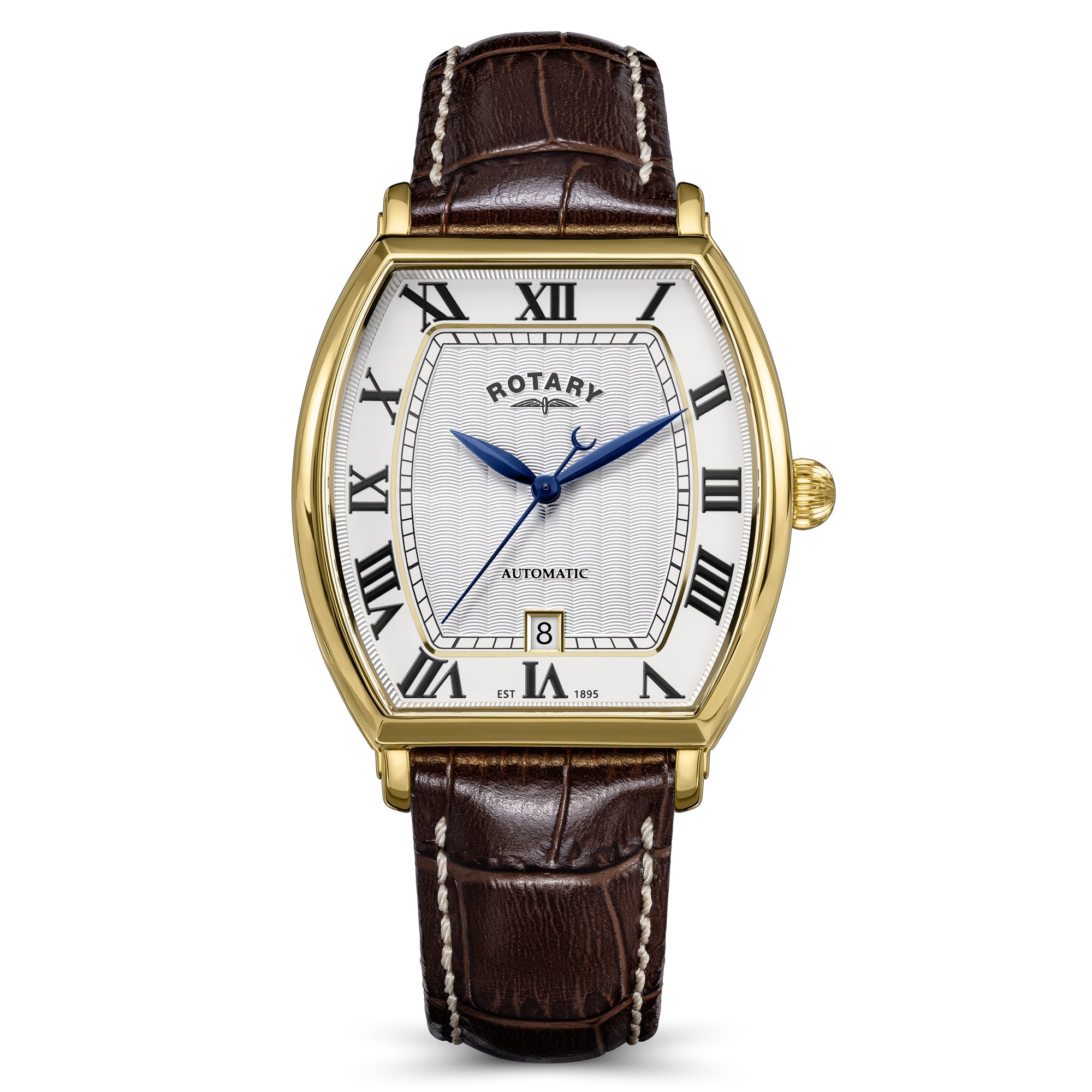 Rotary 1895 White Dial and Brown Leather 36mm Men's Watch | RGS10060/01
