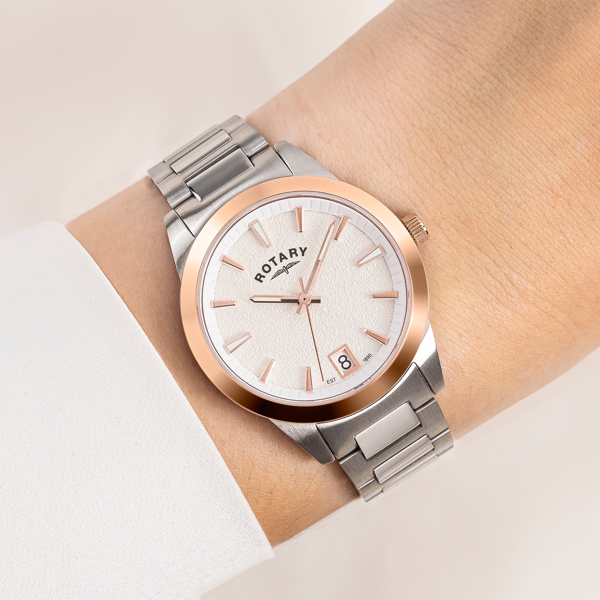 Rotary Women's Heritage Rose Gold and Steel Watch | RLB10036/06