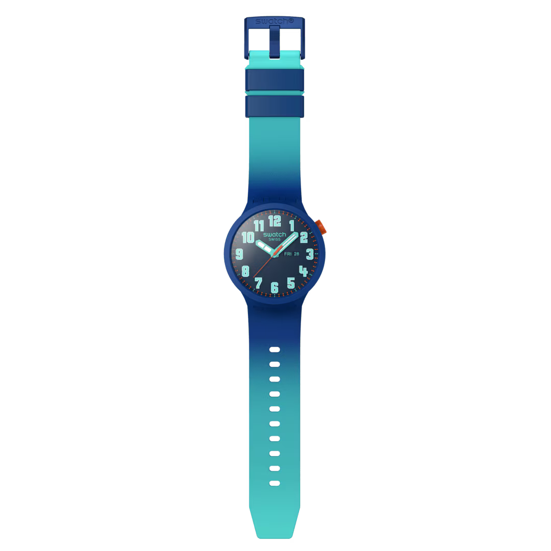 Swatch Essentially Bold with Blue Rubber Strap Unisex Watch | SB01N700