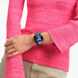 Swatch Aye Carumboo Black Multi Colour Dial Yellow Hands Black Strap Unisex Watch | SB01Z105