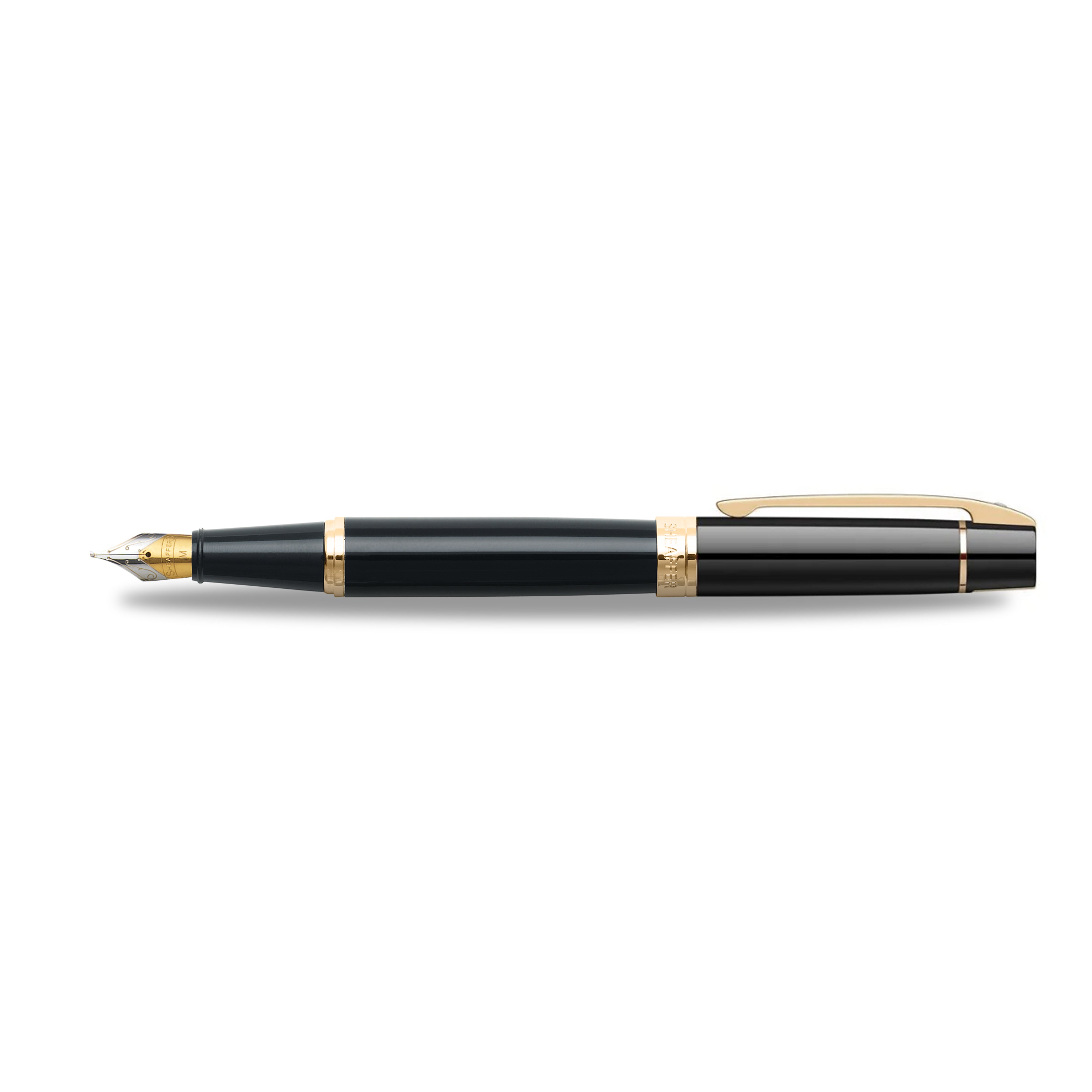 Sheaffer 300 Glossy Black Fountain Pen With Gold Trims | E0932553