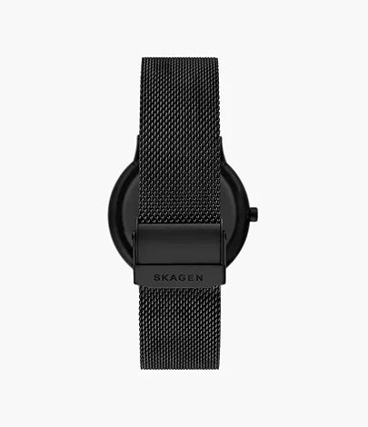 Skagen Riis Black Mesh Three-Hand Men's Watch | SKW6886