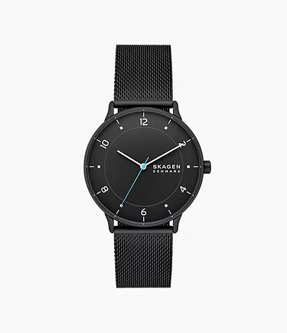 Skagen Riis Black Mesh Three-Hand Men's Watch | SKW6886