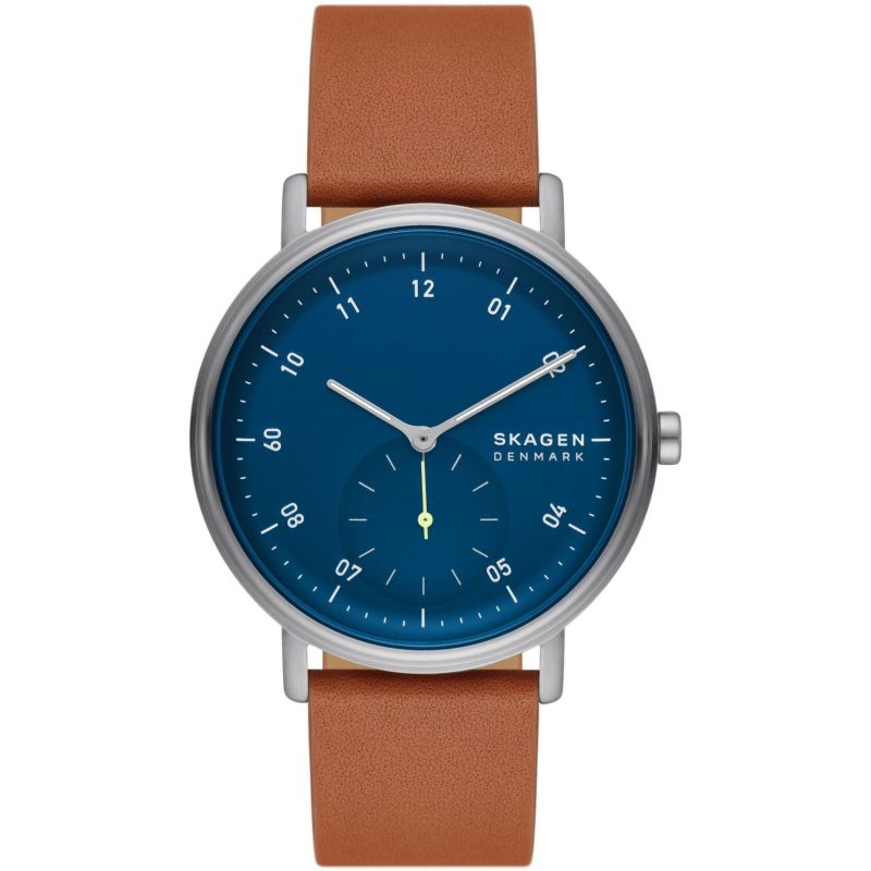 Skagen Kuppel Two - Hand Sub - Second Brown Leather Men's Watch | SKW6888 | TIME Watches