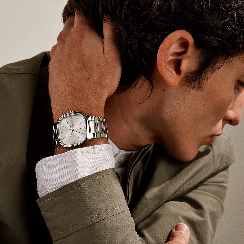 Skagen Mellem Three-Hand Silver Stainless Steel Men's Dress Watch | SKW6934