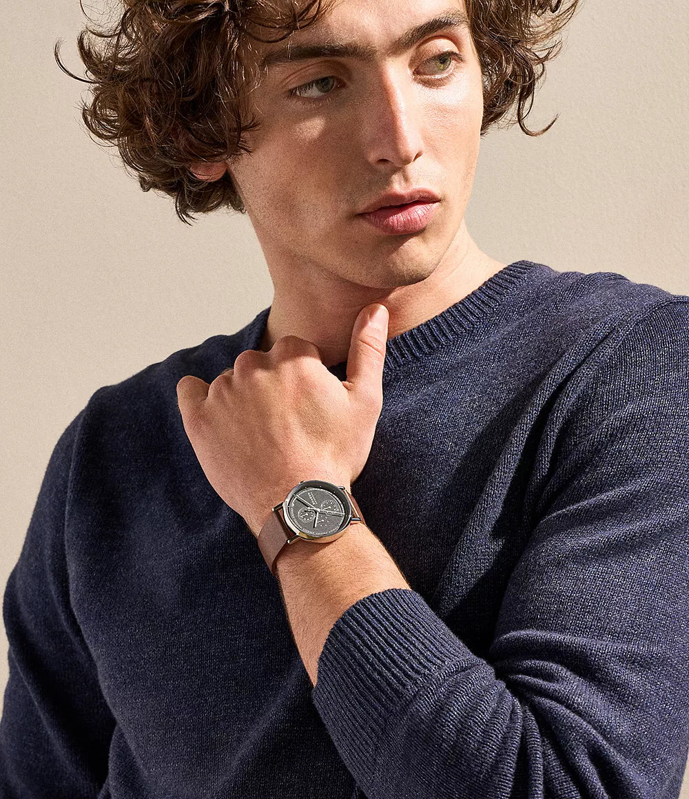 Skagen Asignatur Multifunction Brown Leather Men's Watch | SKW6941