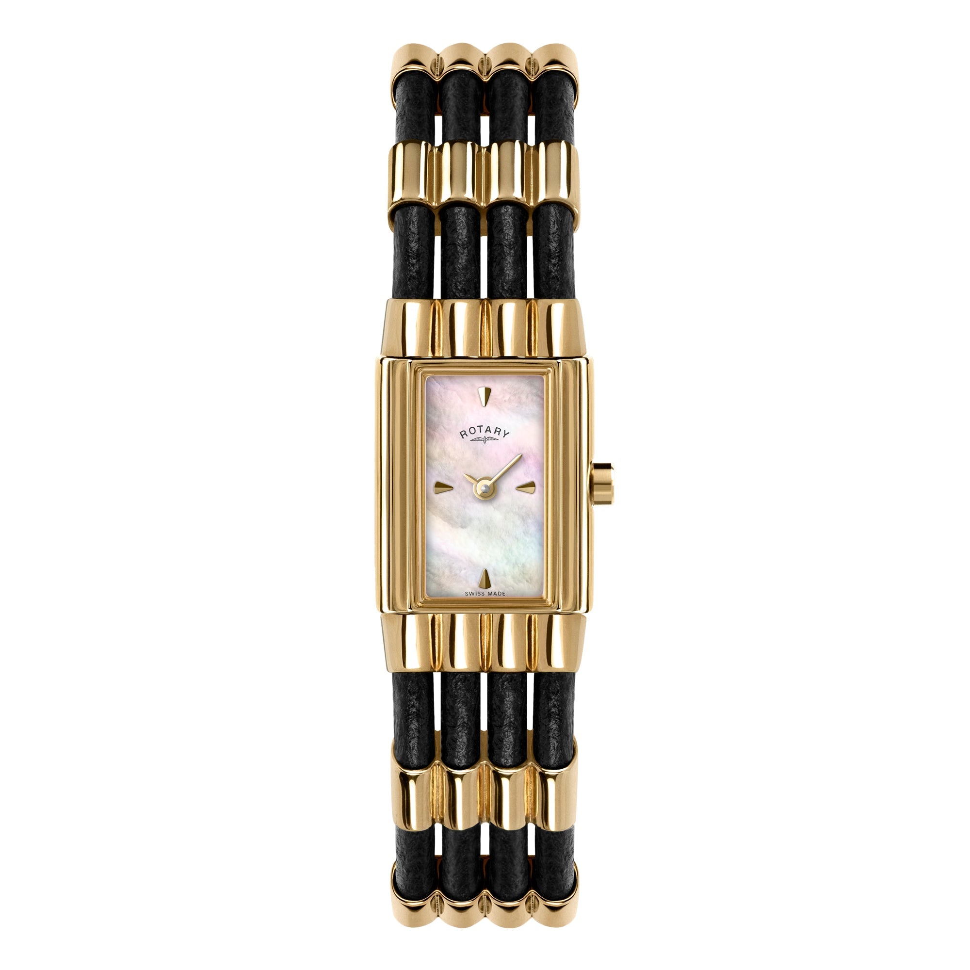 Rotary Bamboo Mother of Pearl Dial and Black Leather 17mm Women's Watch | SL09139/07