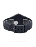 Swatch Cobblestone Street Black Dial Black Strap Unisex Watch | SO29A101