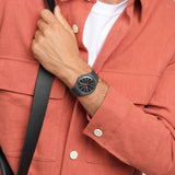 Swatch Cobblestone Street Black Dial Black Strap Unisex Watch | SO29A101