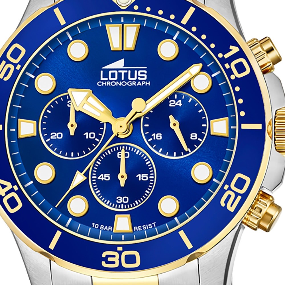 Lotus Excellent Blue Dial Chronograph Stainless Steel Men’s Watch | 18757/1