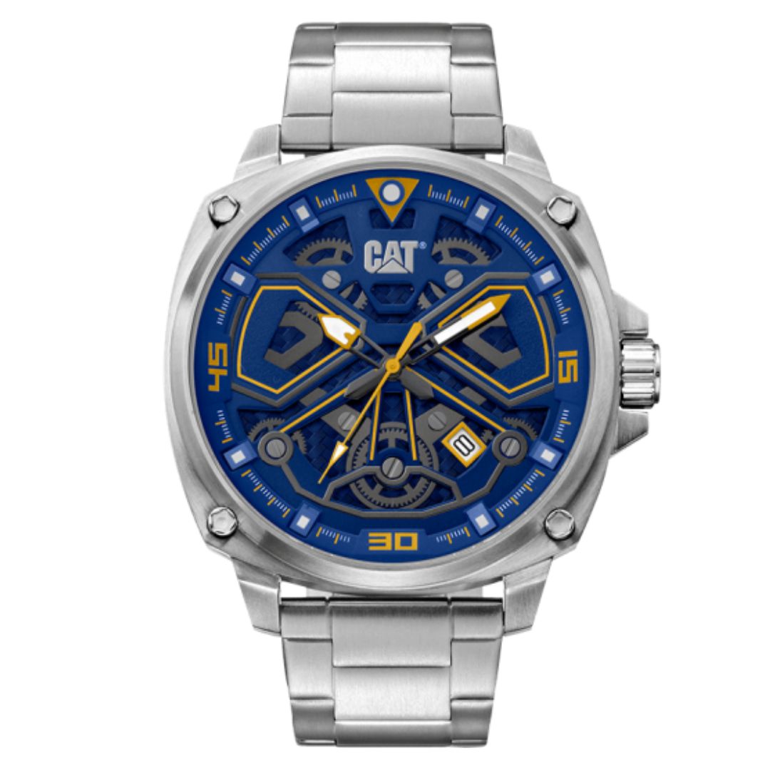 CAT Tokyo Blue Dial Calendar Stainless Steel Bracelet Unisex Watch | AJ.141.11.627
