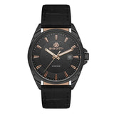 Bigotti Black Calendar Rose Gold Dial Leather Men's Watch | BG.1.10486-5
