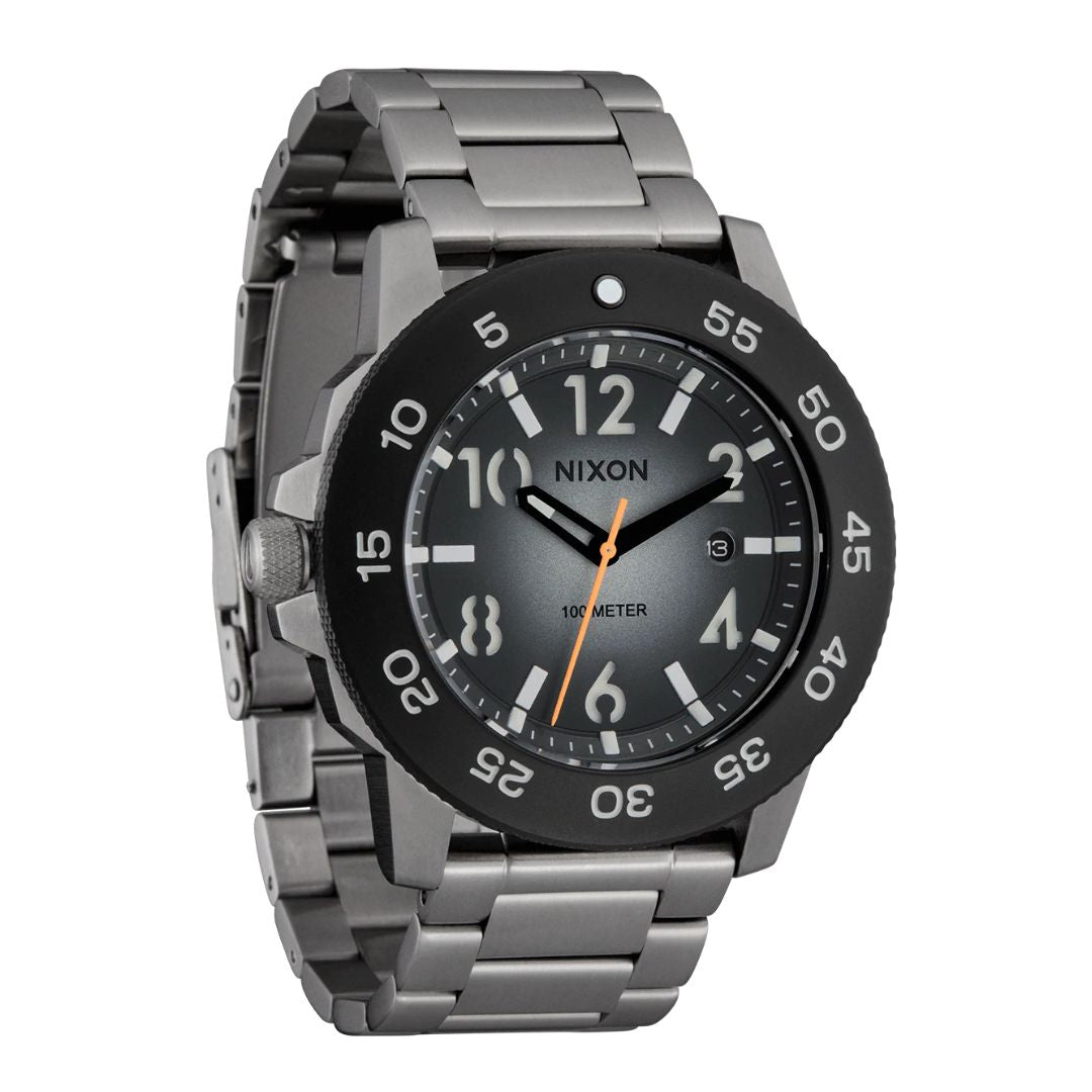 NIXON Smyth 44 Black Dial Calendar Stainless Steel Bracelet Men’s Watch | A14145306-00