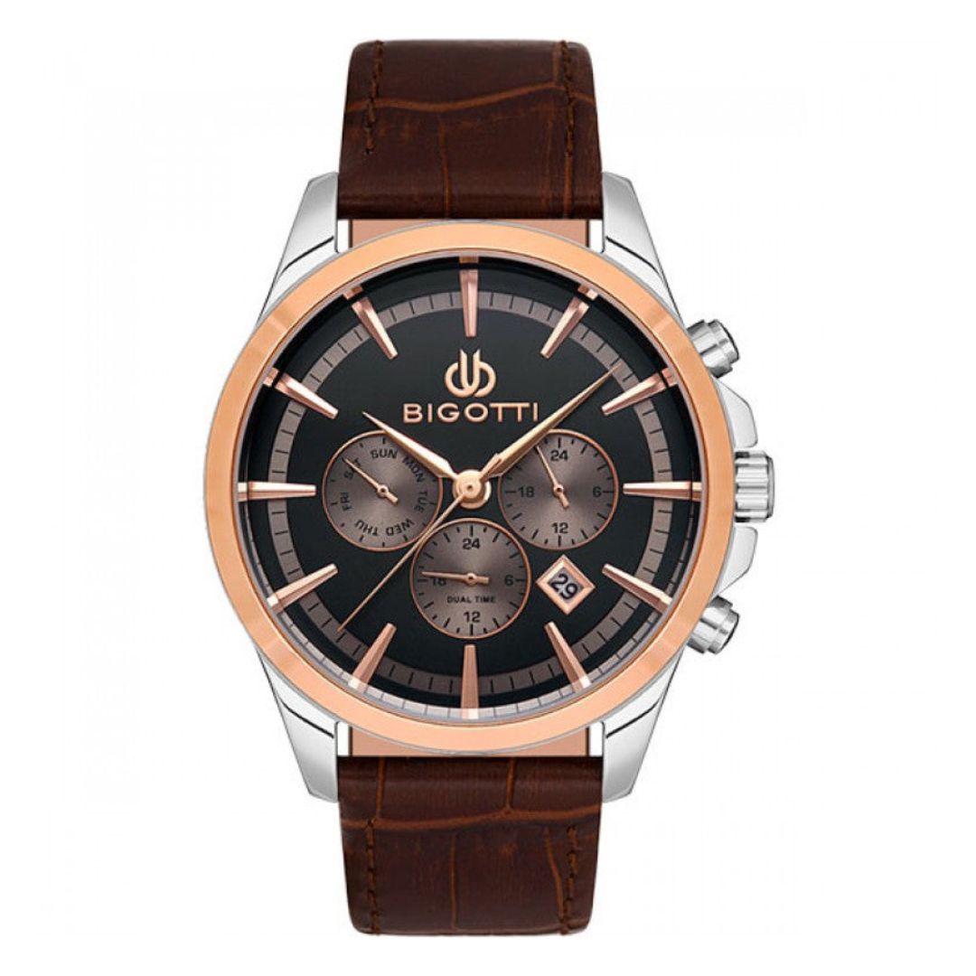 Bigotti Chronograph Black Rose Gold Men's Watch | BG.1.10491-5