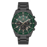 Bigotti Gunmetal Green Dial Calendar Stainless Steel Men’s Watch | BG.1.10570-4
