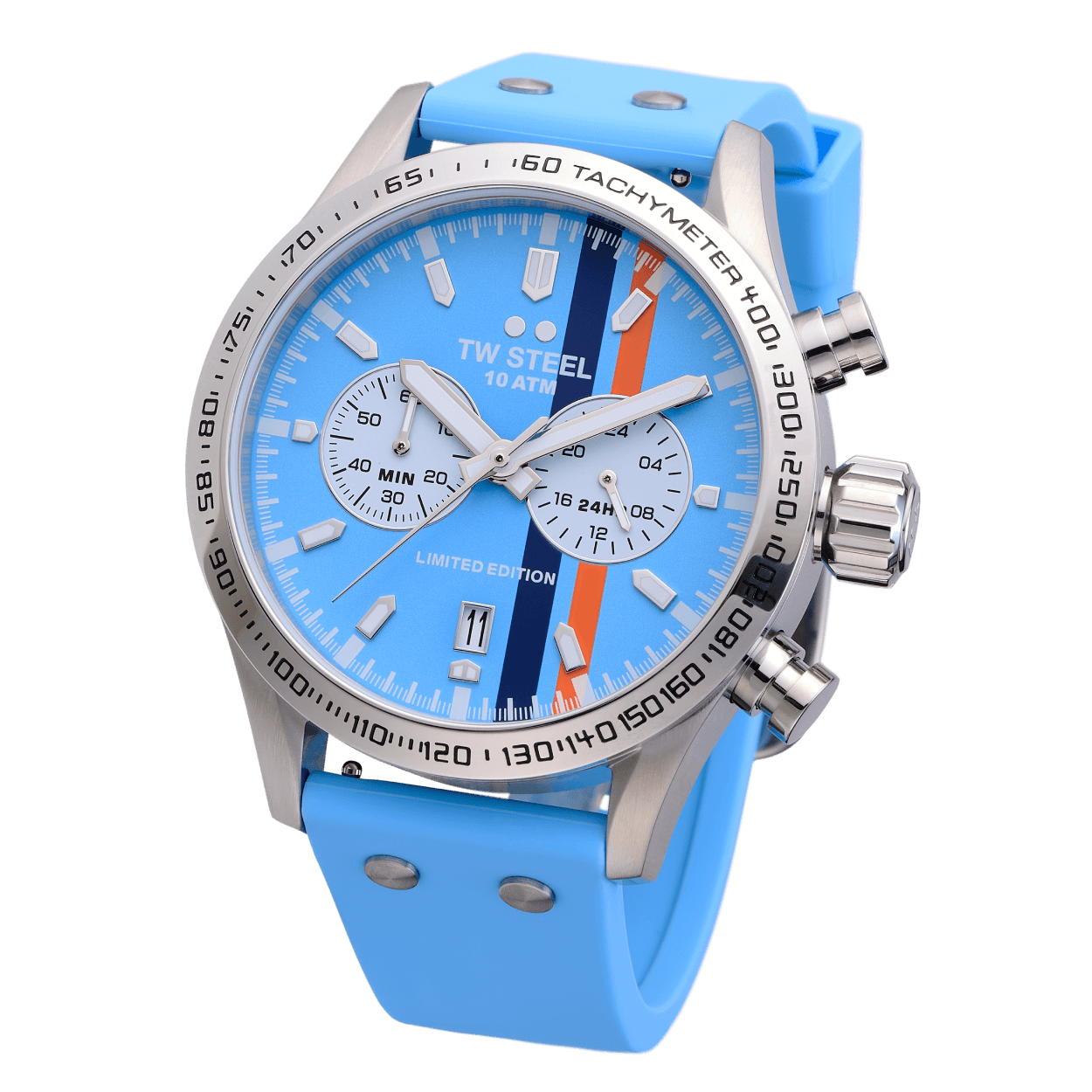 TW Steel Volante Blue Dial and Blue Rubber Strap 45mm Limited Edition Men's Watch | VS133