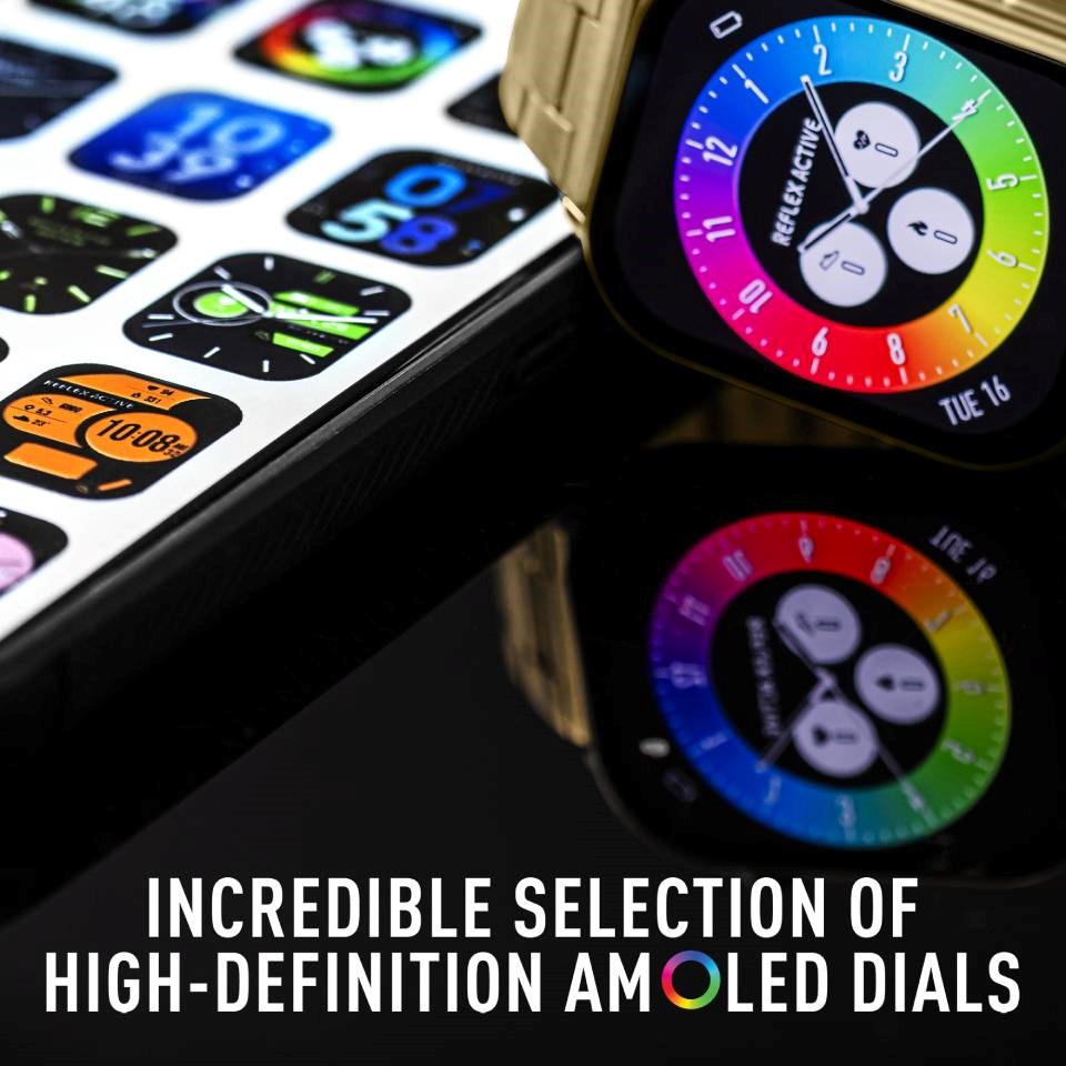 Reflex Active Series 29 Titanium Case & Gold Link Strap AMOLED Men's Smartwatch | RA29-4084