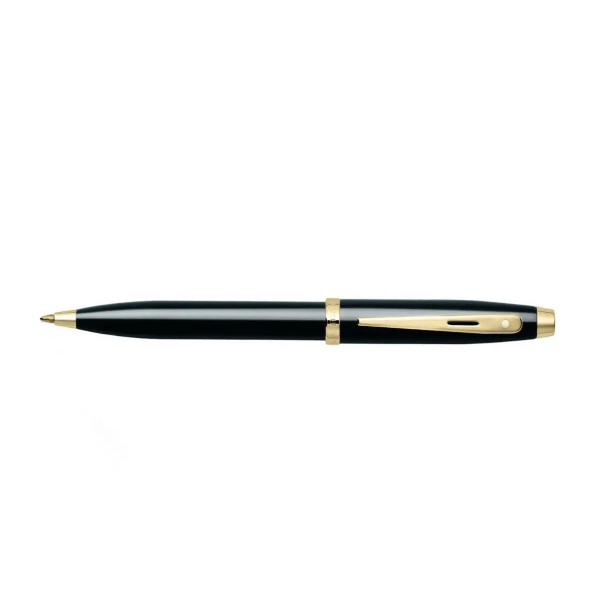 Sheaffer  100 Glossy Black Ballpoint Pen With Gold Trims |
