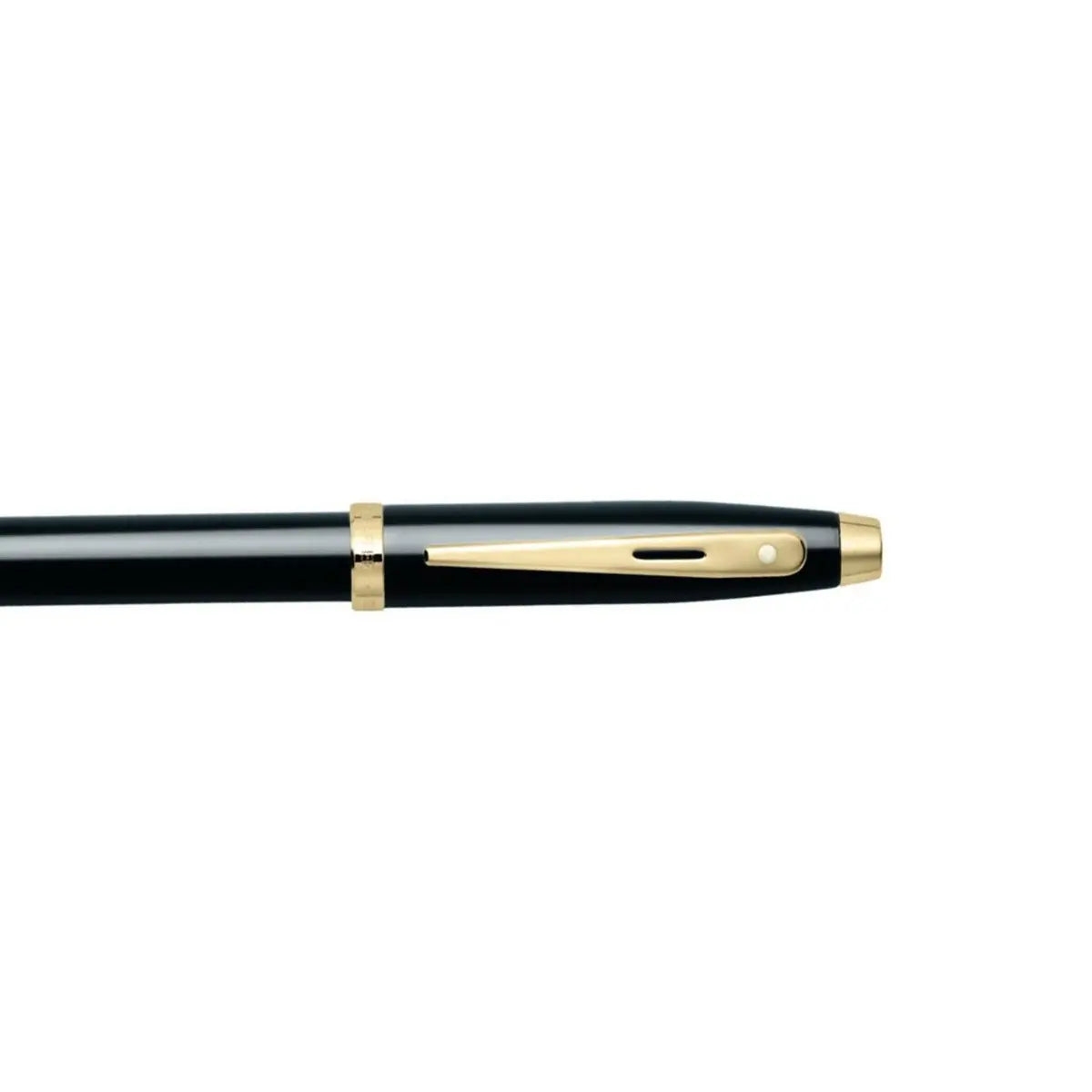Sheaffer  100 Glossy Black Ballpoint Pen With Gold Trims |