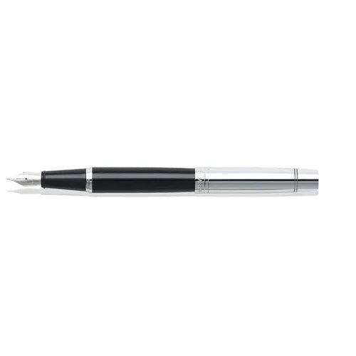 Sheaffer 300 Glossy Black and Chrome Fountain Pen With Chrome Trims | E0931453