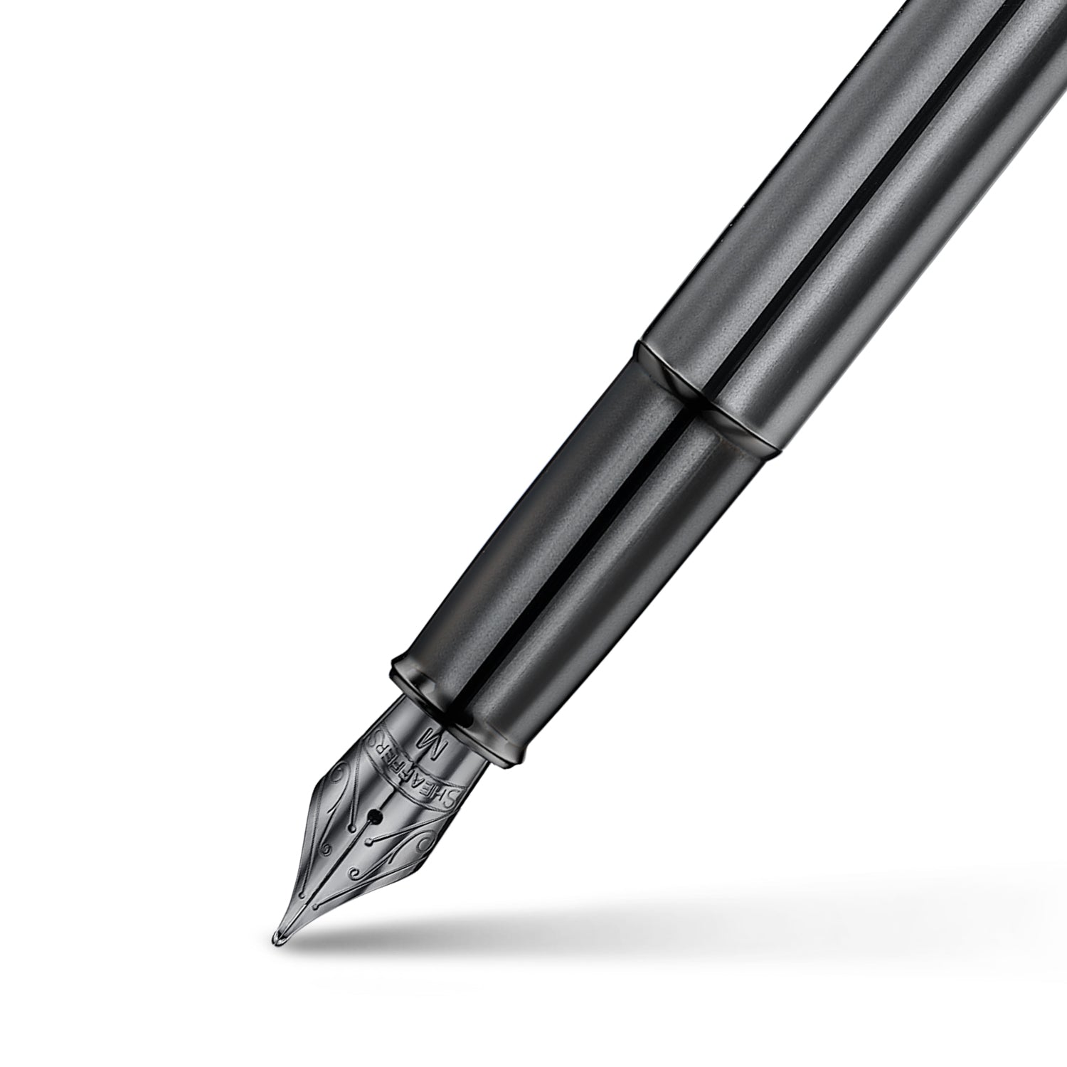 Sheaffer 100 9375 Ionic Gunmetal Grey Fountain Pen with Shiny PVD Trims | E0937553