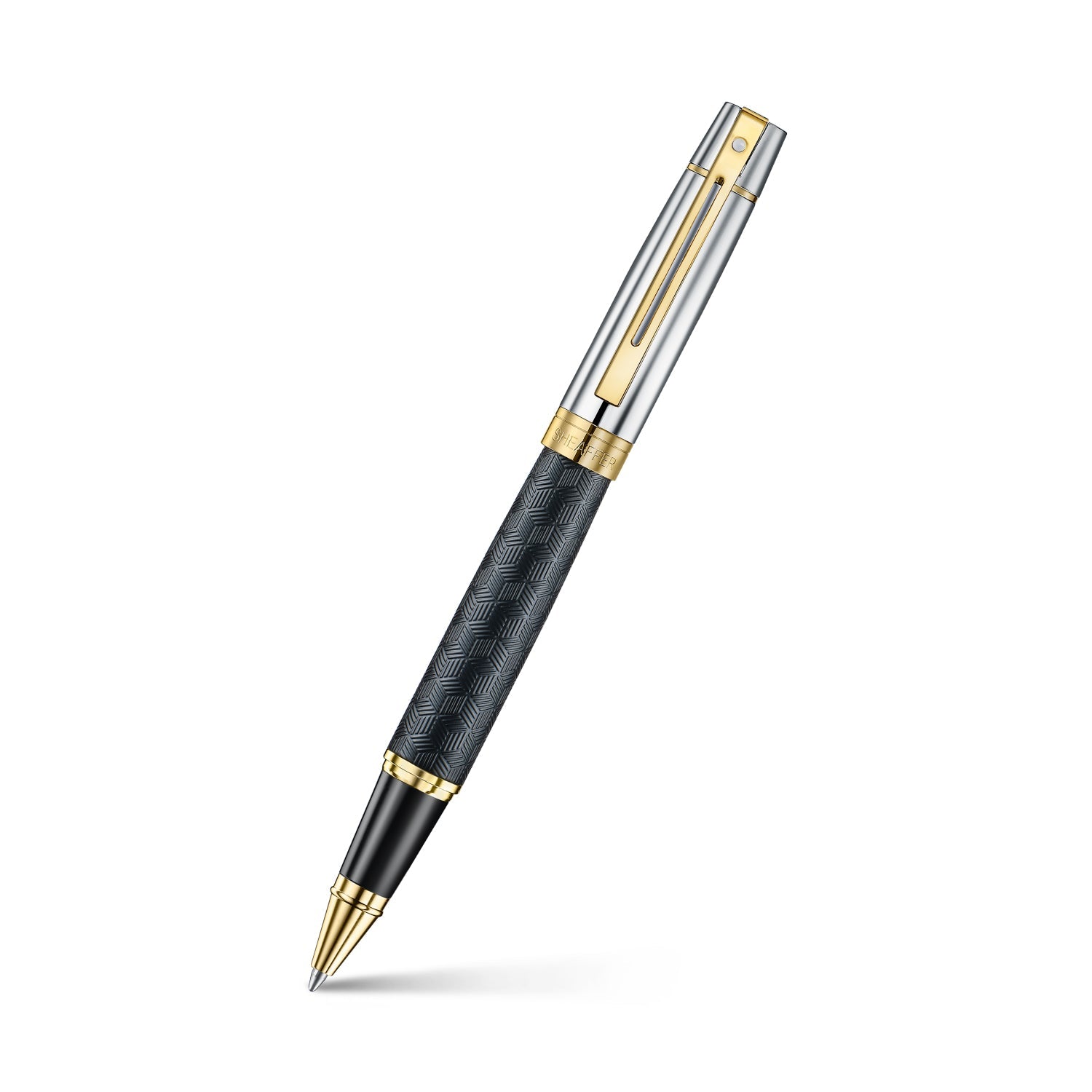 Sheaffer 300 9347 Engraved Black Rollerball Pen with Chrome Cap and Gold Trims | E1934751