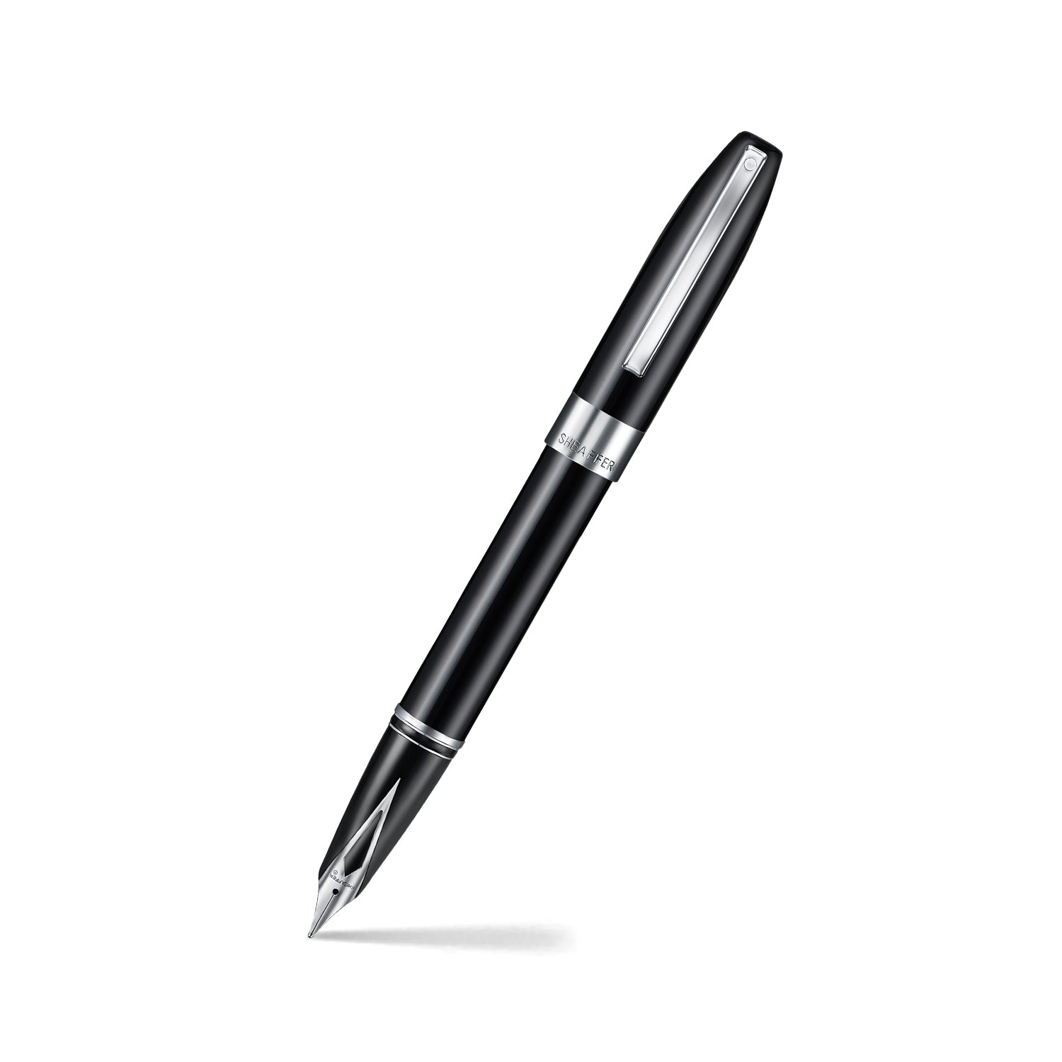Sheaffer Legacy 9064 Glossy Black Inlaid Nib Fountain Pen (Medium) with Chrome-Plated Trims | E0906453