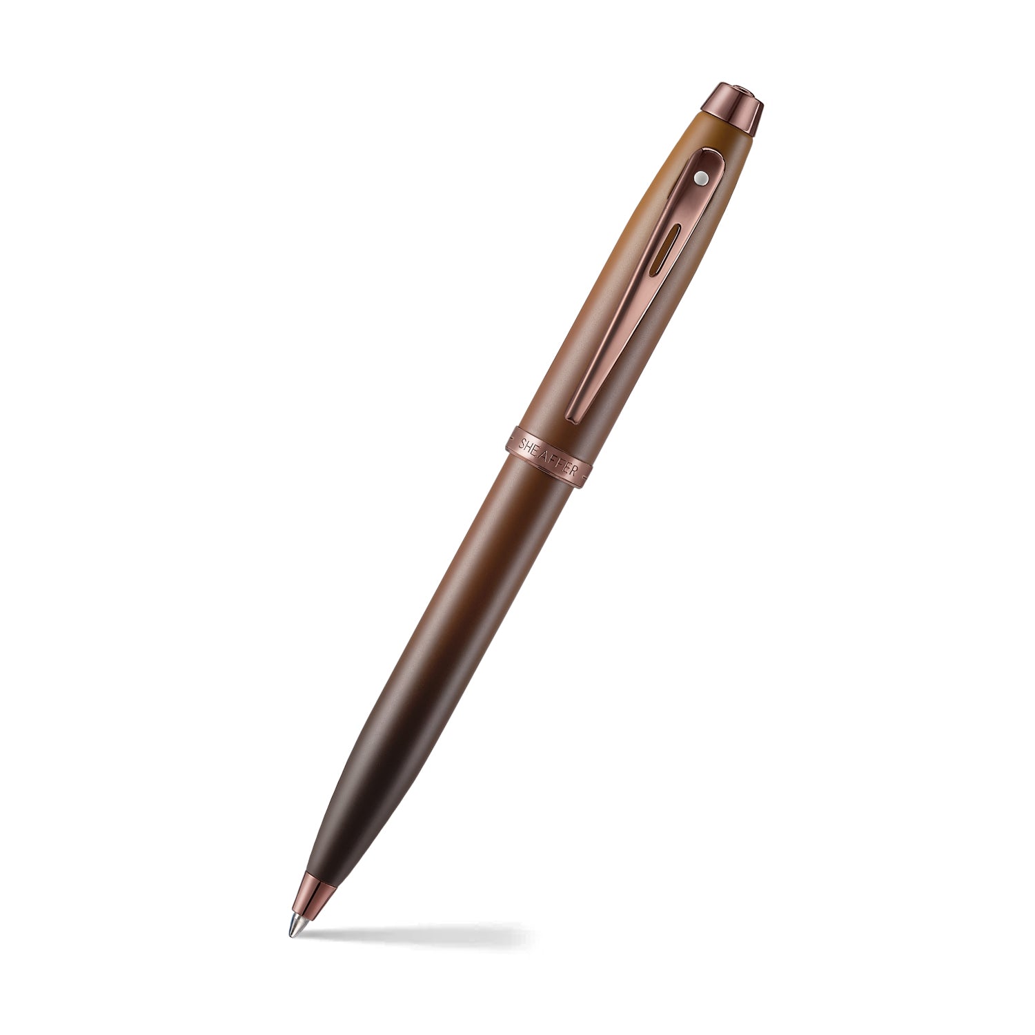 Sheaffer Coffee Edition 100 9374 Ballpoint Pen with Regal Brown PVD Trims and Small Notebook | G2937451-4