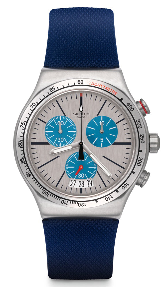 Swatch Blau Me On Silver Chronograph Men's Watch | YVS435