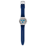 Swatch Blau Me On Silver Chronograph Men's Watch | YVS435