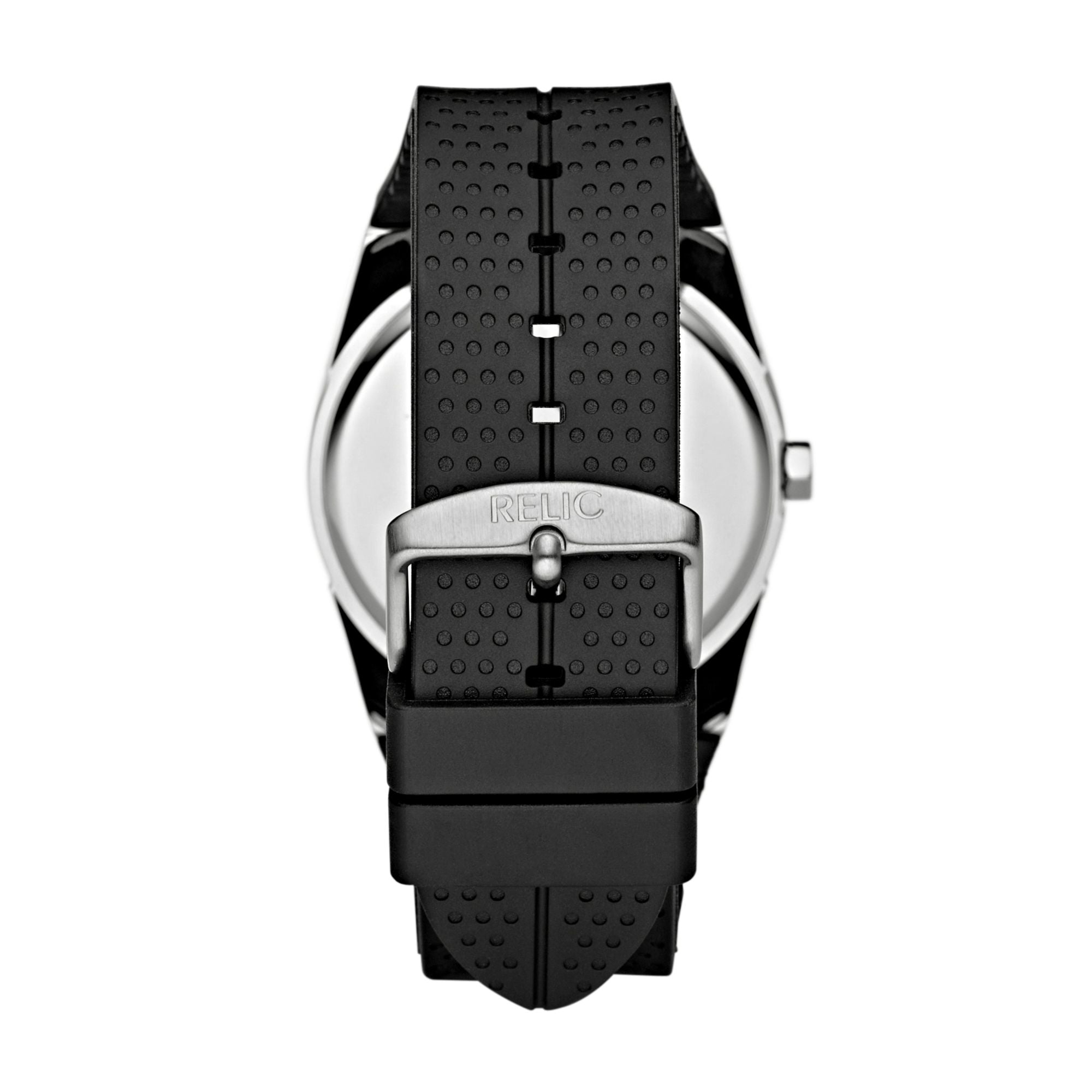 Relic Jake Silver Dial and Rubber 50mm Men's Watch | ZR11861